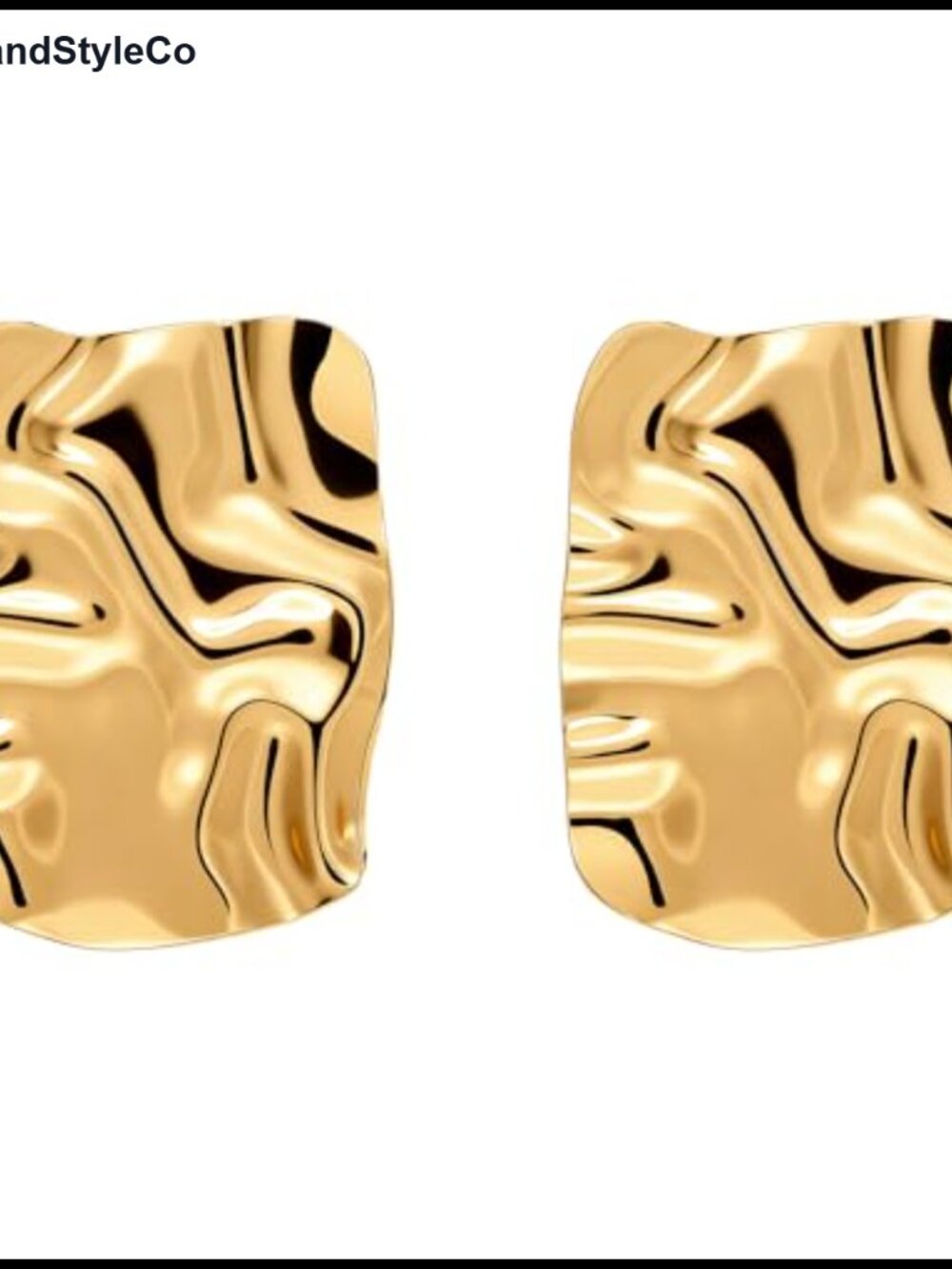 Irregular Stud Earrings for Women, 14k Gold Plated Square Statement Earrings